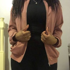 mauve bomber jacket